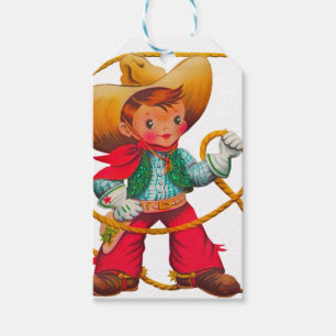 Cowboy Retro Boy Child Cute Western Gift Tags