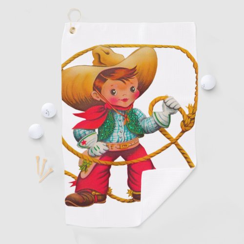 Cowboy Retro Boy Child Cute Western Golf Towel