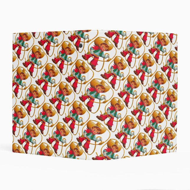 Cowboy Retro Boy Child Cute Western Mini Binder (Background)