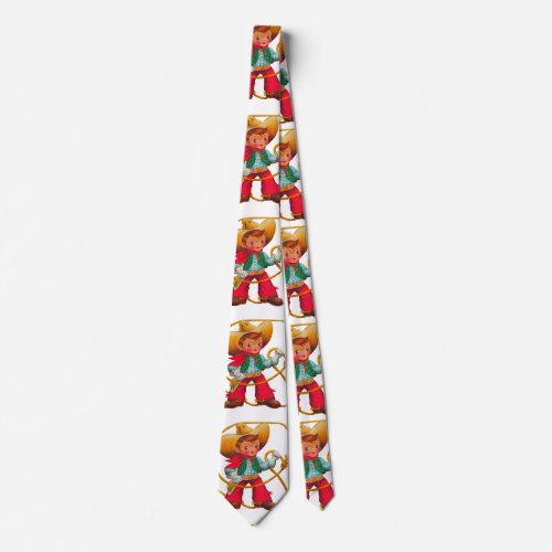 Cowboy Retro Boy Child Cute Western Neck Tie