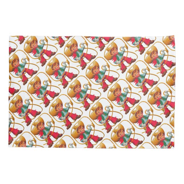 Cowboy Retro Boy Child Cute Western Pillow Case (Back)