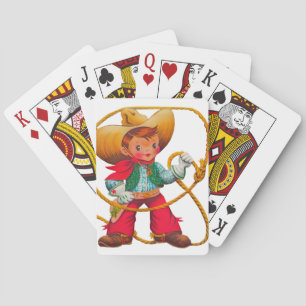 Cowboy Retro Boy Child Cute Western Poker Cards