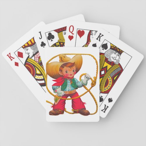 Cowboy Retro Boy Child Cute Western Poker Cards