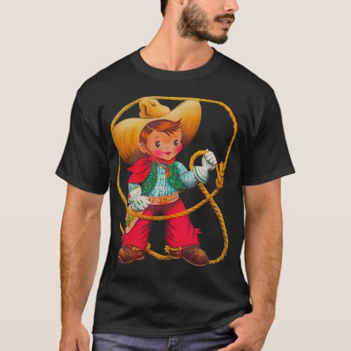 Cowboy Retro Boy Child Cute Western T_Shirt