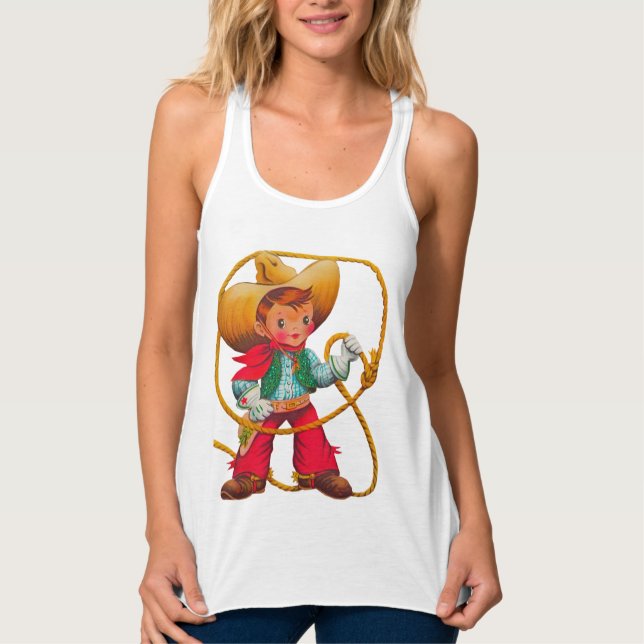 Cowboy Retro Boy Child Cute Western Tank Top (Front)