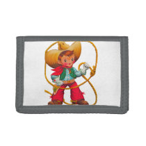 Cowboy Retro Boy Child Cute Western Trifold Wallet