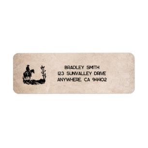 Cowboy Return Address Label