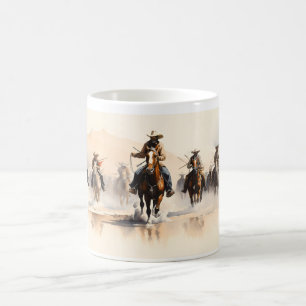 Cowboy Rides The Horse Coffee Mug
