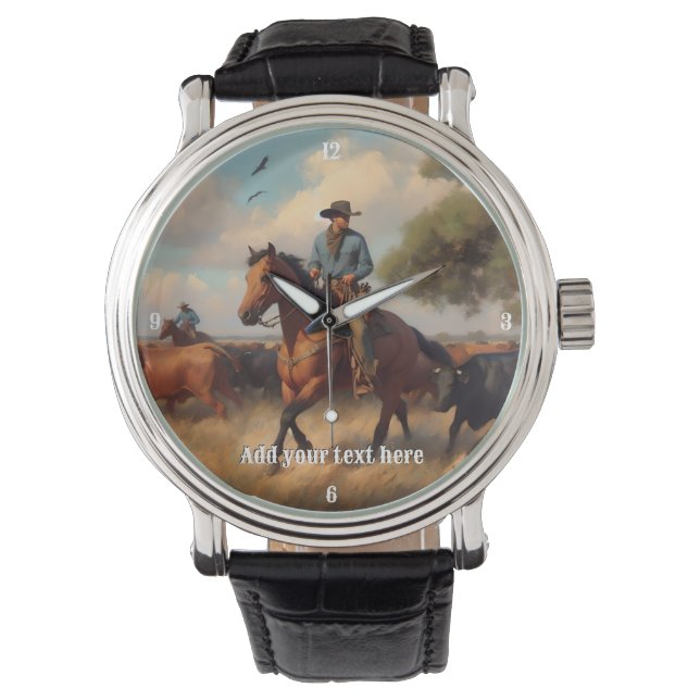 Cowboy Riding a Bay Horse Watch (Front)