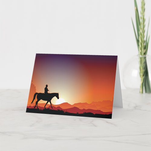 Cowboy Riding A Horse Greeting Cards