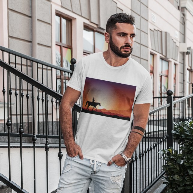 Cowboy Riding A Horse Mens T-Shirt (Creator Uploaded)