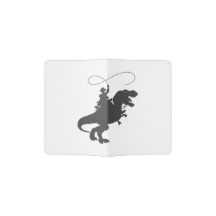 Cowboy riding dinosaur in the prehistoric era passport holder