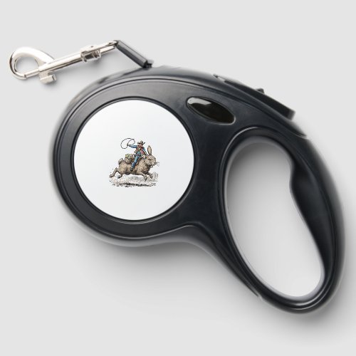 Cowboy Riding Easter Bunny Western Howdy Easter Fu Retractable Pet Leash