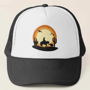 Cowboy riding in the Desert  Trucker Hat