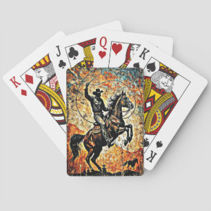 COWBOY RIDING POKER CARDS