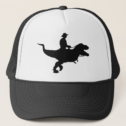 Cowboy Riding T_Rex Trucker Hat