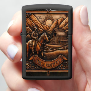 Cowboy Riding Through The Country Zippo Lighter