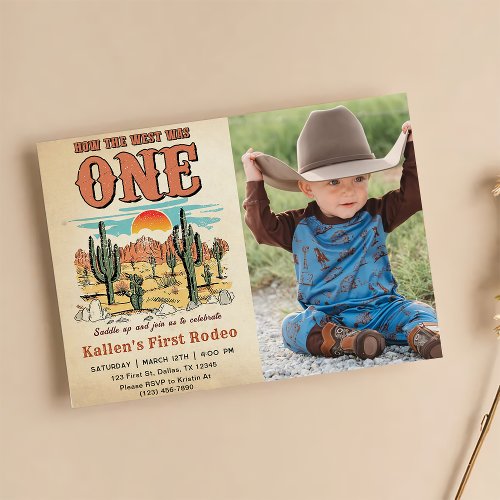Cowboy Rodeo 1st Birthday How The West Was One Inv Invitation