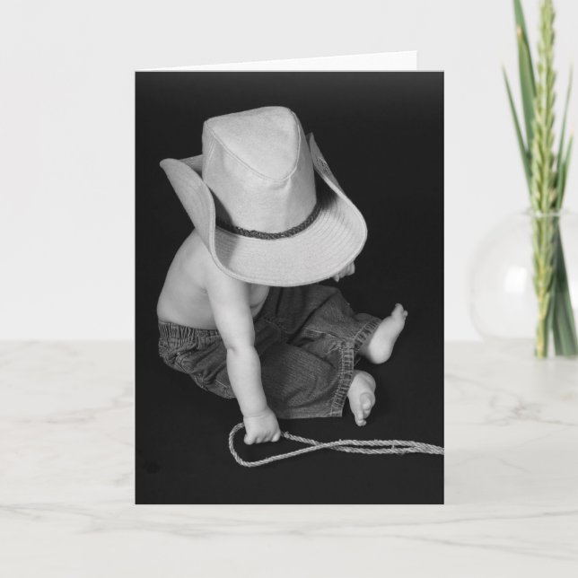 Cowboy/Rodeo Baby Card (Front)