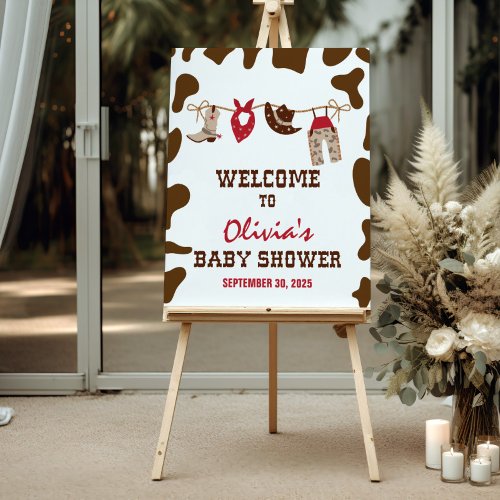 Cowboy rodeo baby shower Welcome Foam Board