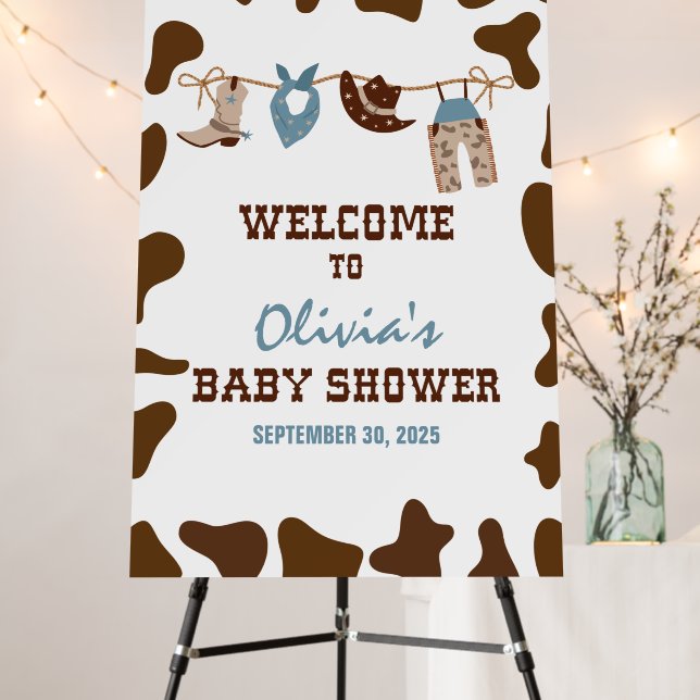 Cowboy rodeo baby shower Welcome Foam Board (In Situ (Stand))