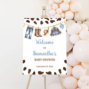 Cowboy Rodeo Baby Shower Welcome Sign