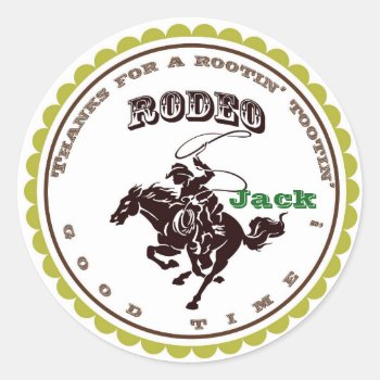 Cowboy Rodeo Birthday Party Favor Stickers by ThreeFoursDesign at Zazzle