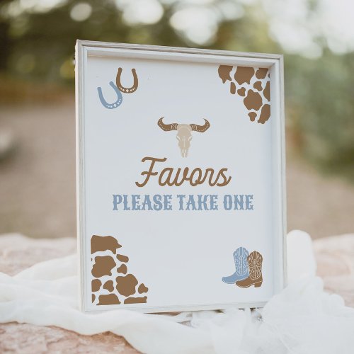 Cowboy Rodeo Birthday Party Favors Sign