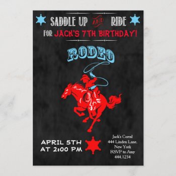 Cowboy Rodeo Birthday Party Invitations by ThreeFoursDesign at Zazzle