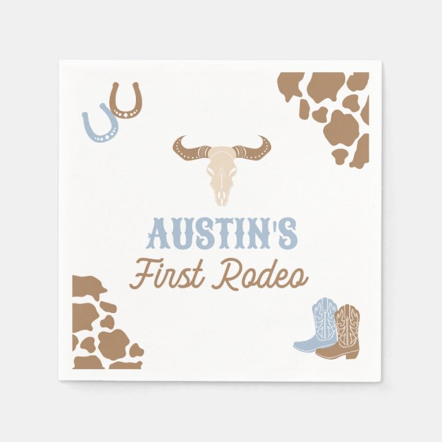 Cowboy Rodeo Birthday Party Napkins (Front)