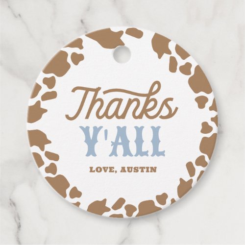 Cowboy Rodeo Birthday Party Thank You Favor Tags