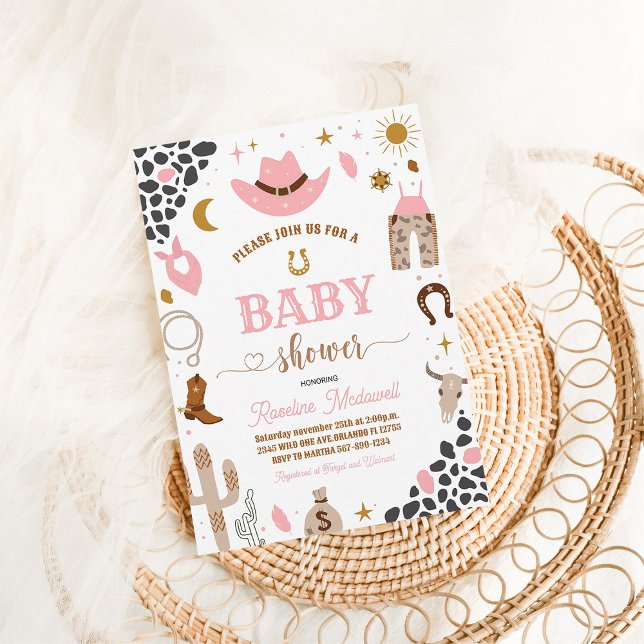 Cowboy Rodeo Boy Wild West Western Baby Shower Invitation (Creator Uploaded)