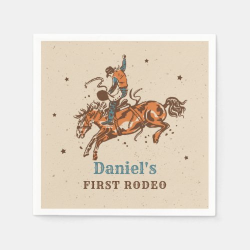 Cowboy Rodeo Cowboy Birthday Paper Napkin