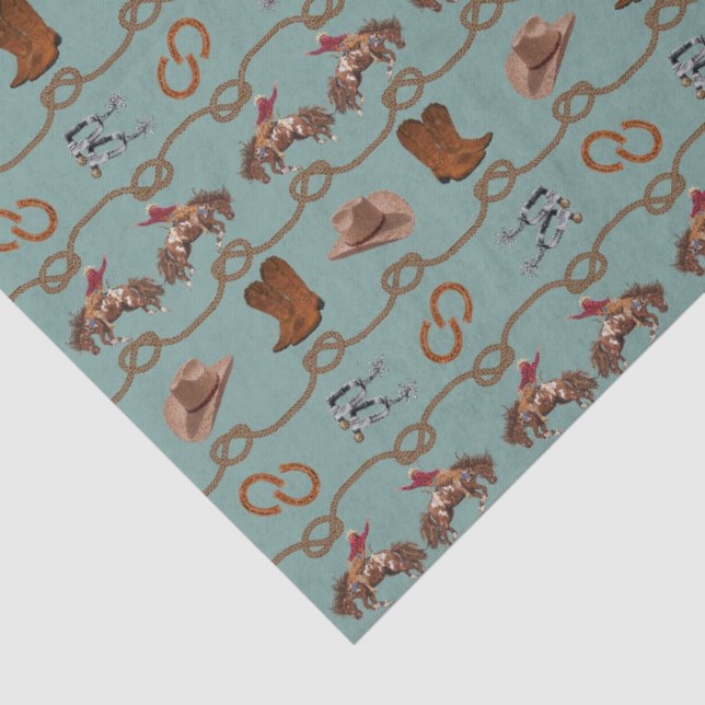 Cowboy Rodeo Essentials Tissue Paper (Detail)