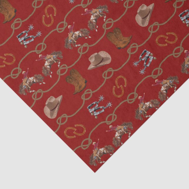 Cowboy Rodeo Essentials Tissue Paper (Detail)