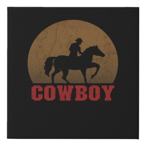 Cowboy Rodeo Horse Gift Country Faux Canvas Print