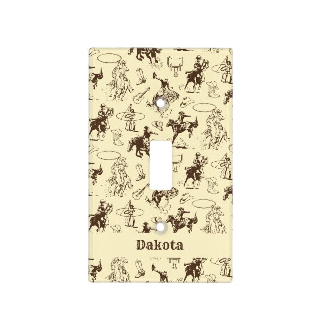 Cowboy Rodeo Horses Western Light Switch Cover (Front)