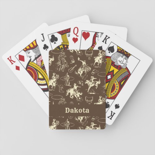 Cowboy Rodeo Horses Western Personalized  Poker Cards