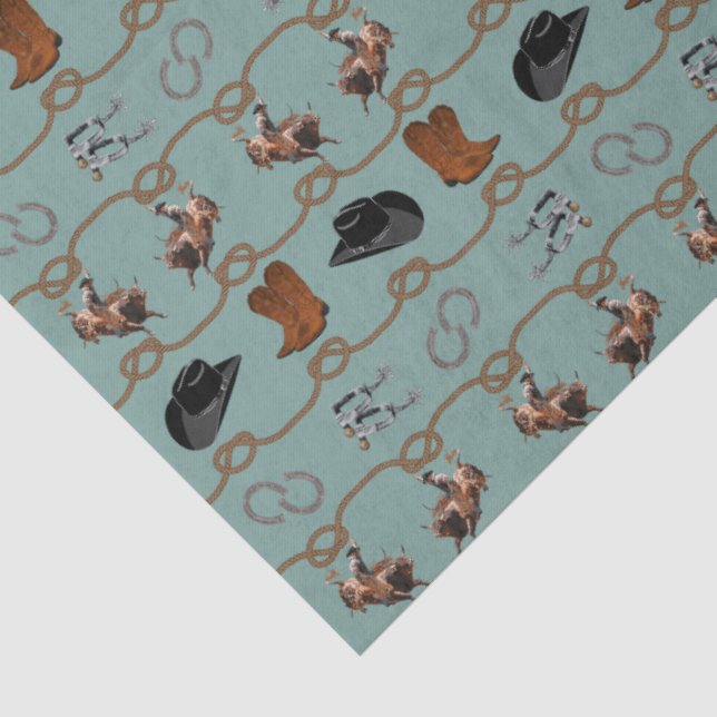 Cowboy Rodeo Tack  Tissue Paper (Detail)