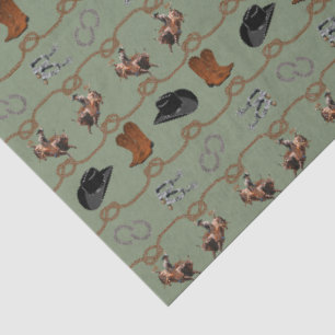 Cowboy Rodeo Tack Tissue Paper