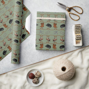 Cowboy Rodeo Tack Wrapping Paper