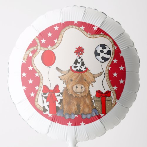 Cowboy Rodeo Themed Birthday Balloon _ Red