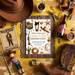 Cowboy Rodeo West Birthday Invitation