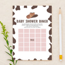 Cowboy Rodeo Western Bingo Baby Shower Game Stationery