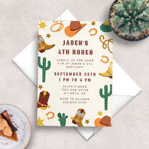 Cowboy Rodeo Western Birthday Party Invitation