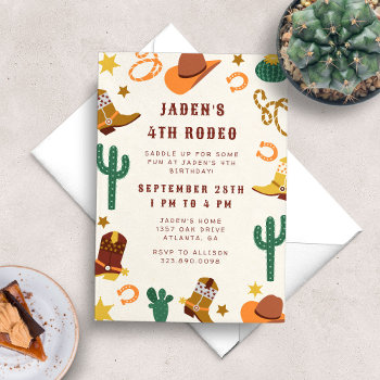 Cowboy Rodeo Western Birthday Party Invitation by ClementineCreative at Zazzle