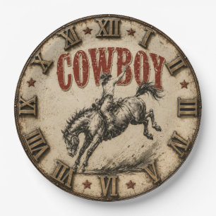 Cowboy Rodeo Western Horse Ranch Farmhouse Paper Plates
