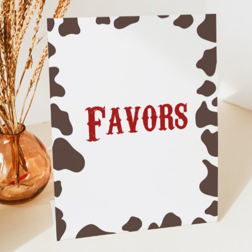 Cowboy Rodeo Western Party Favors Table Pedestal Sign