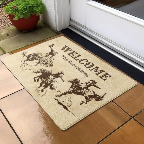Cowboy Rodeo Western Welcome Doormat