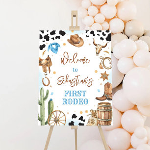 Cowboy Rodeo Wild Western Birthday Welcome Sign